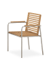 home24 home24 Stapelstuhl 2er-Set aus Edelstahl & Teak-Massivholz - 56 x 86 x 55 cm in Teak