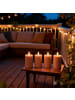 relaxdays 4 x LED Kerzen in Altrosa - (H)13 x Ø 7,5 cm