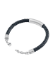 Police Herren Leder-Armband Skyfall Dunkelblau
