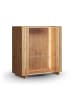 Feldmann-Wohnen Vitrine Travertino Wildeiche Natur / Travertin Naturstein 100 / 46 / 106cm