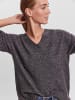 Vero Moda Strickpullover V-Ausschnitt Langarm Sweater VMCREWLEFILE in Grau