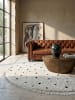 KADIMA DESIGN Teppich rund Abstrakt weich wohnlich Wohnzimmer Schlafzimmer gemütlich in Creme