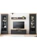 Furn.Design Wohnwand 4-teilig grau, Eiche Wotan, Landhaus 322 cm, Kombination mit Soft-Close