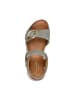 Tamaris Bequeme Leder-Sandalen mit Keilabsatz Salbei-Wildleder