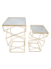 Mauro Ferretti Set aus 2 Couchtischen aus goldfarbenem Metall und Glas, 50x50x100-40x40x80 cm