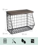 relaxdays Obstkorb Wandregal in Schwarz/ Dunkelbraun – (B)30 x (H)21 x (T)20 cm