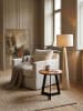 KADIMA DESIGN Beistelltisch Sheesham Holz und Metall, Rustikales Design, 35x37x35 cm