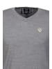 19V69 Italia by Versace V-Ausschnitt-Pullover Rocco in grau