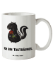 Mr. & Mrs. Panda Kaffeetasse Stinktier Blume mit Spruch in Weiß