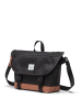 Herschel Cove Messenger - Umhängetasche S 24.5 cm (grid-black) in black/saddle brown