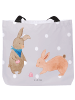 Mr. & Mrs. Panda Tote Bag Hasen Muschel ohne Spruch in Grau Pastell