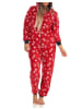 NORMANN Jumpsuit Overall Kapuze wterlichen Design - 51279 in rot