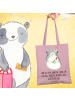 Mr. & Mrs. Panda totebag Chinchilla Blume mit Spruch in Rosa Pastell