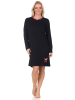 NORMANN Langarm Nachthemd Tiermotiv - 87582 in schwarz