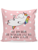 Mr. & Mrs. Panda Kopfkissen Einhorn Blümchentail mit Spruch in Rot Pastell