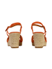 Divine Factory Sandalen mit Keilabsatz und Riemchen Orange