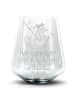Mr. & Mrs. Panda Blümchentail Glas Pinguin Angelboot mit Spruch in Transparent