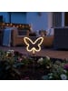 MARELIDA LED Solar Gartenstecker Schmetterling gelb Gartenstab H: 66cm gelb