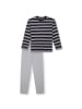 Schiesser Pyjama in Schwarz/Grau
