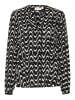 Kaffe Langarm-Bluse KAmira Regular fit in Black/chalk graphic print