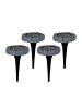 näve 4er-Set LED-Solar Bodenleuchte mit Erdspieß Ø 11,5 cm in Grau
