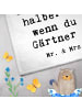 Mr. & Mrs. Panda Handtuch Gärtner Herz mit Spruch in Weiß