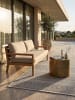 KADIMA DESIGN ESERA Outdoorteppich Beige 120x120 Streifen Polypropylen Wohnzimmer in Beige