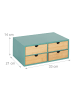 relaxdays Schreibtisch Organizer in Mint/ Natur - (B)33 x (H)14 x (T)21 cm