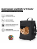 Home Nature Wohnkonzept Haustier Rucksack klappbar mit Netzfenster in Schwarz 31.5x31.5x42 cm