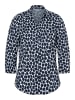More & More taillierte Hemdbluse mit Tupfenprint in marine/white