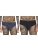 NORMANN Rio Slip Unterhosen zeitlosem Design - 66471 in Ringel schwarz/weiß