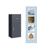 relaxdays Briefkasten in Grau - (B)51 x (H)112 x (T)38 cm