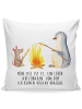 Mr. & Mrs. Panda Kissen 40x40 Pinguin Lagerfeuer mit Spruch in Weiß