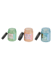 Beliani 3er-Set Kerze FRUITY BLOOM in Rosa/Blau/Grün