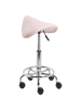 Beliani Drehhocker DUMONT in Rosa/Silber - (W) 38 x (H) 53 x (L) 38 cm