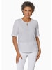 GOLDNER Kurzgröße:  Shirt Feminines Spitzenshirt in weiß