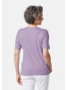 GOLDNER Kurzgröße:  Basic Baumwollshirt mit kurzem Arm in flieder