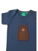 Little Green Radicals Applique Bio-Kurzarm-T-Shirt in Navy