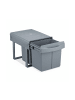 relaxdays Mülltrennsystem Grau Deluxe 2x15L