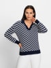 Heine Pullover in marine-ecru-gemustert