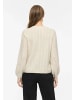 Vila Eleganter Pullover Strickmuster Ballonärmel in Beige-2