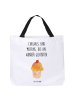 Mr. & Mrs. Panda Tote Bag Cupcake mit Spruch in Weiß