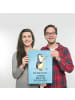 Mr. & Mrs. Panda Poster Pinguin Angler mit Spruch in Eisblau