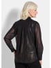 GOLDNER Kurzgröße:  Edle Metallic-Bluse mit Hemdkragen in schwarz / gemustert