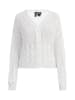 DreiMaster Vintage Damen Weitmaschige Strickjacke in Wollweiss
