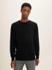Tom Tailor Feinstrick Basic Pullover Rundhals Sweater in Schwarz-2