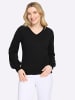 Sieh an! Langarm-Pullover in schwarz