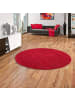 Snapstyle Hochflor Velours Teppich Mona Rund in Rot