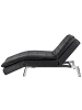 Beliani Chaiselongue LOIRET in Schwarz/Silber - (W) 179 x (H) 93 x (L) 76 cm
