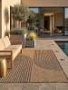 KADIMA DESIGN Outdoor-Teppich VIGOLENO Bogenmuster Flachgewebe Wohnzimmer in Braun-Schwarz